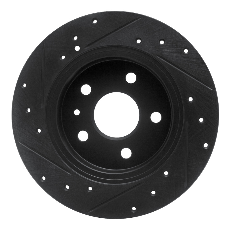 Chevrolet Cruze Brake Rotor (1) - Rear Right - R1 Concepts - Drilled & Slotted - Black - `16-`23